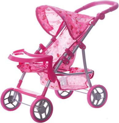 Коляска для кукол Buggy Boom , светло-розовый с сердечками