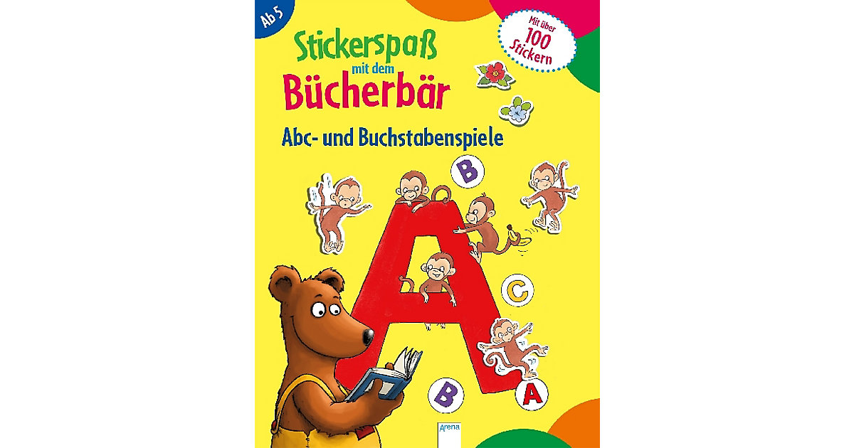 Buch - Stickerspaß mit dem Bücherbär: Abc- und Buchstabenspiele