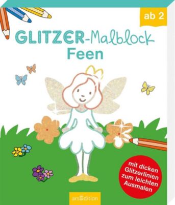 Buch - Glitzer-Malblock: Feen