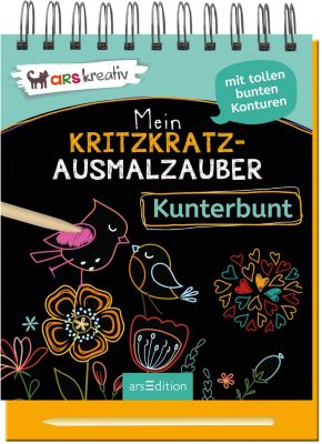 Buch - arsKreativ: Mein Kritzkratz-Ausmalzauber Kunterbunt, mit Stift