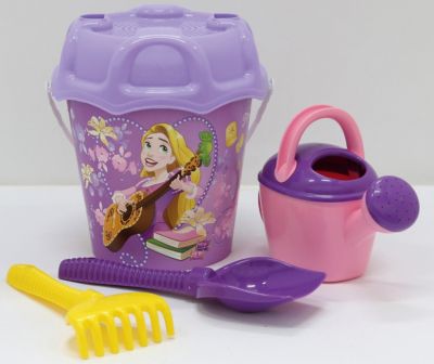 Набор Disney «Принцесса» №15: ведро большое с наклейкой, ситечко большое №3, лопата №6, грабли №6, лейка №8