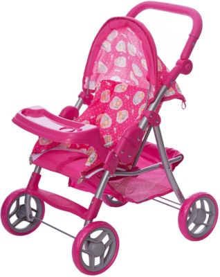 Коляска-трансформер для кукол   Buggy Boom cерия Скайна (Skyna), розовая с мишками
