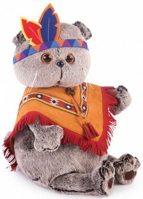 Мягкая игрушка Budi Basa Кот Басик в костюме индейца, 19 см