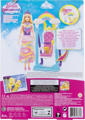 Barbie Dreamtopia Regenbogen-Königreich Prinzessinnen-Schaukel & Puppe ...