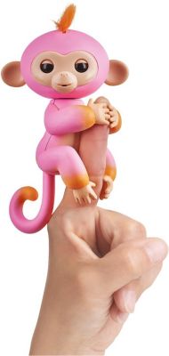 Интерактивная обезьянка Fingerlings Саммер, 12 см  (розовая с оранжевым) WowWee