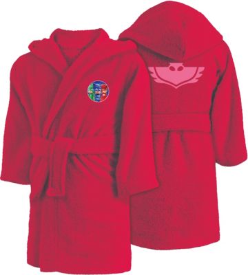 Bademantel PJ Masks Eulette, 6-8 Jahre rot Gr. 116/128 Jungen Kinder