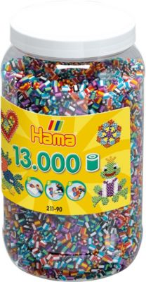 Hama Midi Bügelperlen 211-00 Dose 3x 13000 Stück Vollton Farben Mix 39000 Perlen 