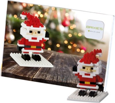 Glckwunschkarte BRIXIES Santa Claus rot-kombi
