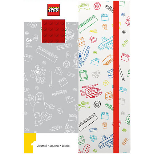Книга для записей (96 листов, линейка) с резинкой LEGO, цвет: красный, белый от LEGO