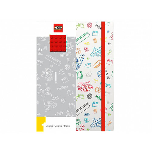 Книга для записей (96 листов, линейка) с резинкой LEGO, цвет: красный, белый от LEGO