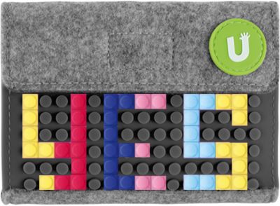 Пиксельный кошелек Upixel «Pixel felt small wallet», серый
