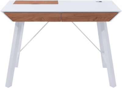 Schreibtisch EVERETT, wei matt/Wildeiche Optik