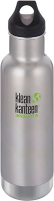 Edelstahl-Trinkflasche klean kanteen Classic Brushed Stainless, 592 ml, vakuumisoliert, Loop Cap silber