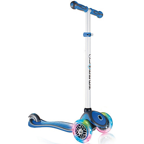 Трехколесный самокат Globber Primo Plus Lights, синий от Globber