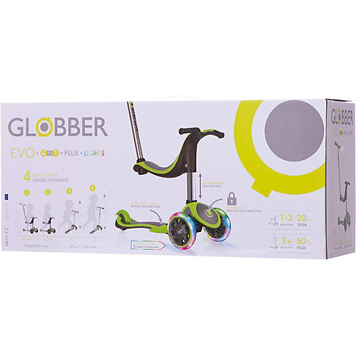 Трехколесный самокат Globber Evo Lights Plus 4 in 1 от Globber