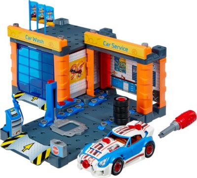 Hot Wheels Service Station, Autowerkstatt mit Hebebühne und Waschstraße