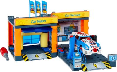 Hot Wheels Service Station, Autowerkstatt mit Hebebühne und Waschstraße