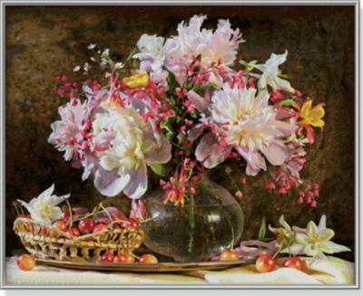 Blumenstrauß mit Kirschen Schipper 609130773 Malen nach Zahlen Stillleben 