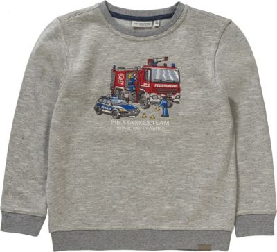 Sweatshirt , Feuerwehr grau Gr. 116/122 Jungen Kinder