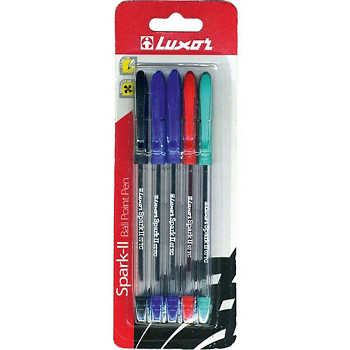 Шариковые ручки Luxor "Spark ll" 5 шт, 3 цвета от Luxor