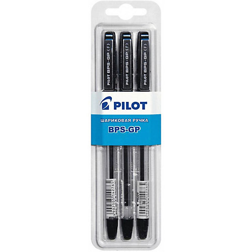 Шариковые ручки Pilot 0,7 мм 3 шт, чёрные от Pilot