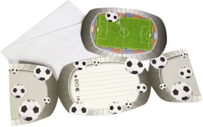 Einladungskarten Fussball inkl. Umschlge, 8 Stck grn