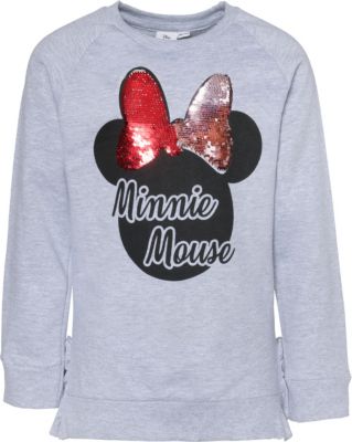 Minnie Mouse Pullover Gr 116-128 Mädchen Pulli langarm Shirt Glitzer