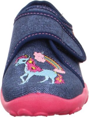 Hausschuhe BONNY für Mädchen, Weite M4, Einhorn, superfit superfit Hausschuhe BONNY für Mädchen Weite M4 Einhorn blau