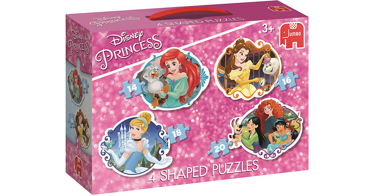 4in1 Konturenpuzzle - Disney Princess (14/16/18/20 Teile)