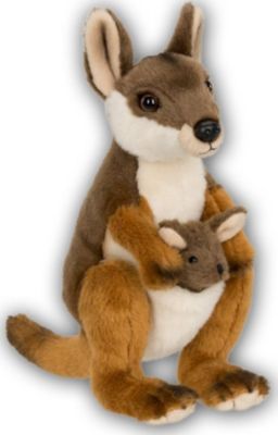 Känguru KIMBERLY mit Baby Kuscheltier 19 cm  Plüschtier Plüschkänguru 