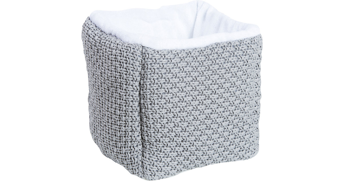 Schardt · Aufbewahrungsbox aus Strickmaterial, hellgrau/weiß Schardt · Aufbewahrungsbox aus Strickmaterial, hellgrau/weiß