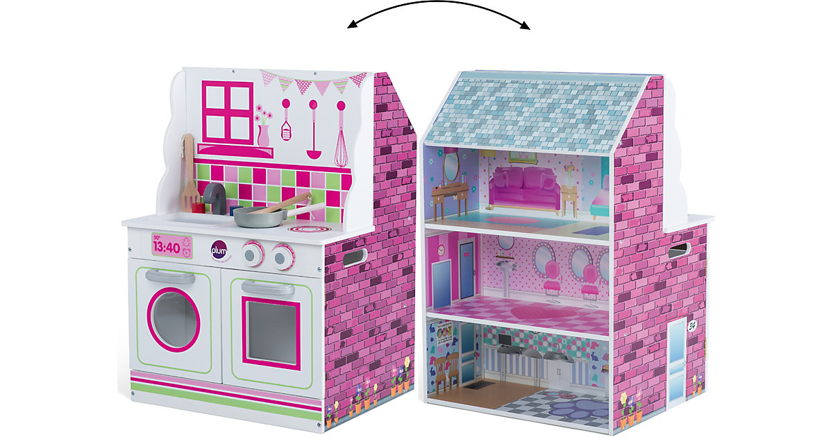 plum · Plum® 2-in-1 Puppenhaus und Spielküche aus Holz plum · Plum® 2-in-1 Puppenhaus und Spielküche aus Holz