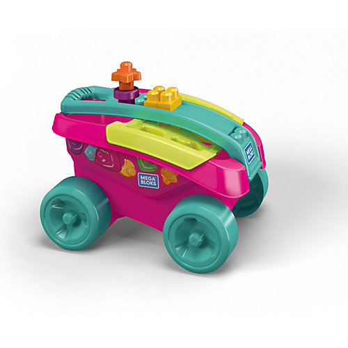 Конструктор MEGA BLOKS Тележка-сортер для сбора деталей, розовая от Mattel