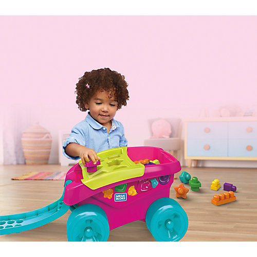 Конструктор MEGA BLOKS Тележка-сортер для сбора деталей, розовая от Mattel