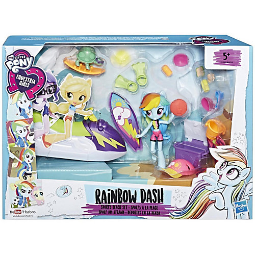 Игровой набор с мини-куклой Equestria Girls "Пижамная вечеринка" Пляжный спорт Рэйнбоу Дэш от Hasbro