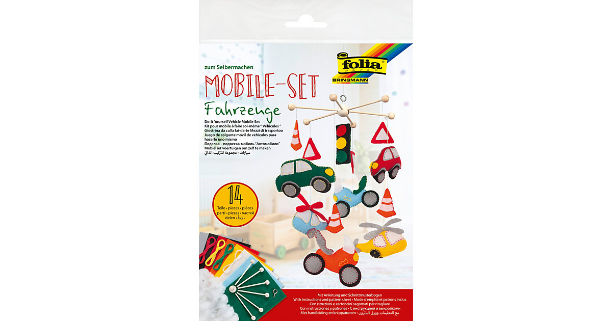 Kreativset Mobile Fahrzeuge Filz, 14-tlg.