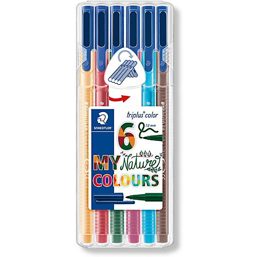 Набор фломастеров Staedtle «Triplus color», 6 натуральных цветов от Staedtler