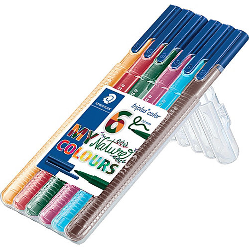 Набор фломастеров Staedtle «Triplus color», 6 натуральных цветов от Staedtler