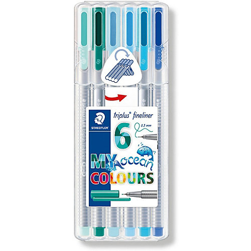 Набор капиллярных ручек Staedtler «Triplus fineliner», 6 цветов океана от Staedtler