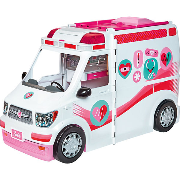Barbie Krankenwagen 2-in-1 Spielset mit Licht & Geräuschen, Barbie Krankenhaus