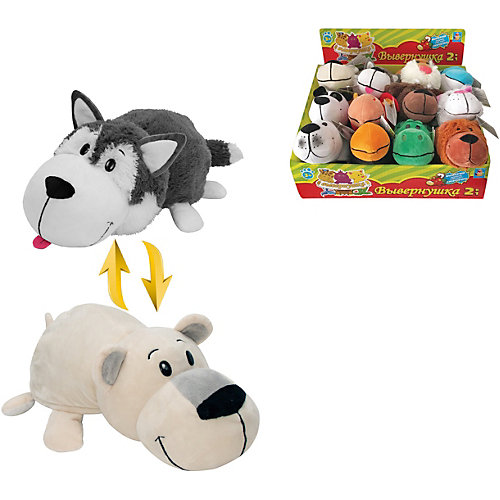 Мягкая игрушка-вывернушка 1toy Хаски - Полярный медведь, 20 см от 1Toy