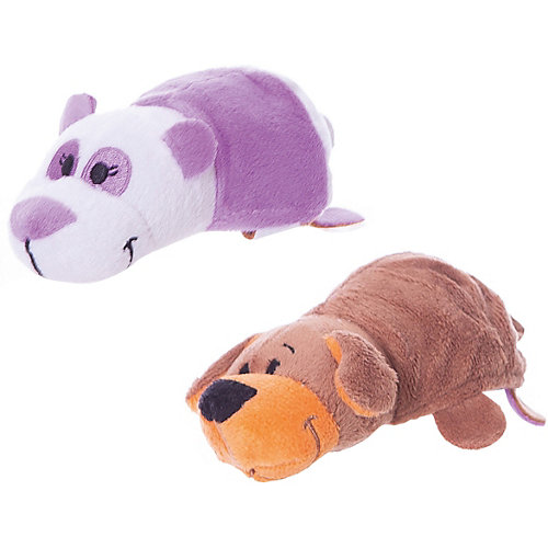 Мягкая игрушка-вывернушка 1toy Коричневая собака - Фиолетовая панда, 12 см от 1Toy