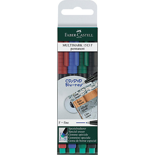 Капиллярная перманентная ручка Faber-Castell «Multimark» для письна на СD, 4 шт от Faber-Castell