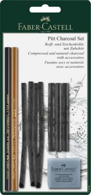 Набор угля и угольных карандашей Faber-Castell "Pitt Charcoal" 10 предметов, блистер