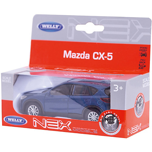 Коллекционная машинка Welly "Mazda CX-5", 1:34-39, синяя от Welly