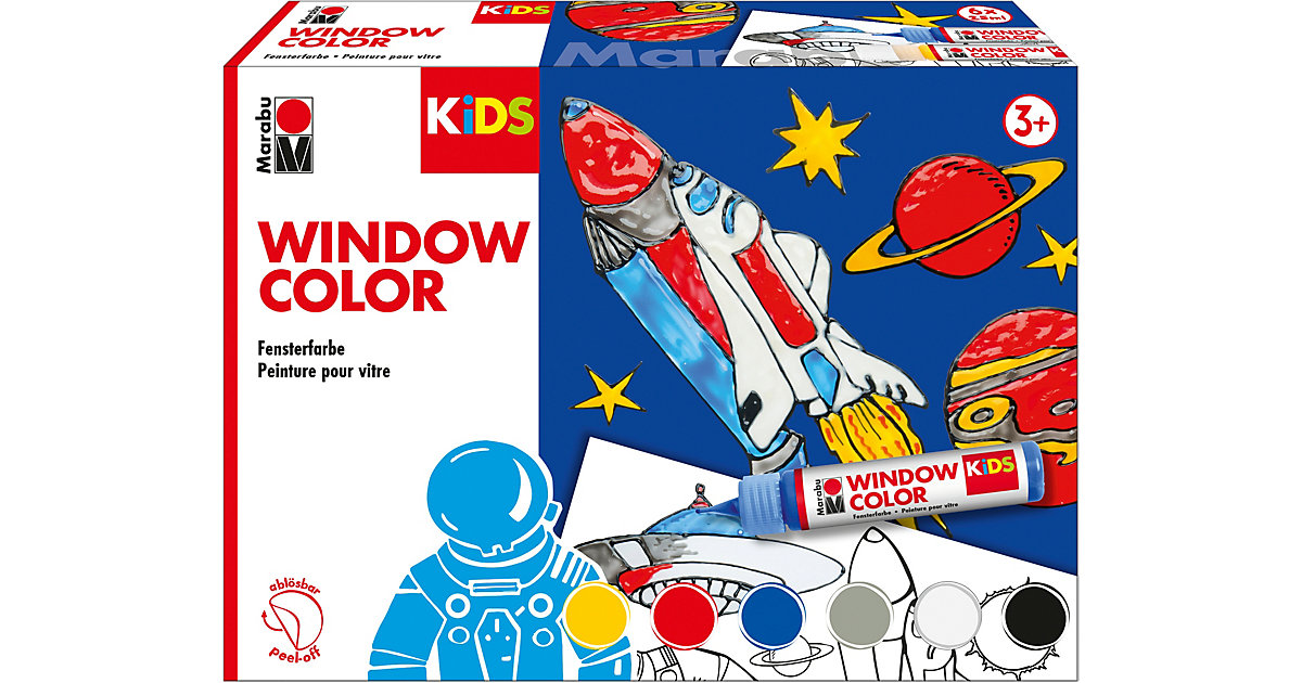 KIDS Window Color Set WELTALL, 6 x 25 ml