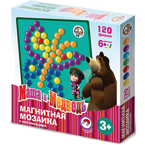 Магнитная мозаика с аппликациями Десятое королевство "Маша и Медведь", 120 элементов от Десятое королевство
