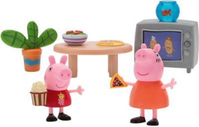 PEPPA - Wohnzimmer Spielsets mit 2 Figuren und Zubehr