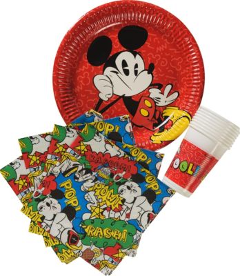 Partyset Mickey Mouse Super Cool, 36-tlg. rot-kombi