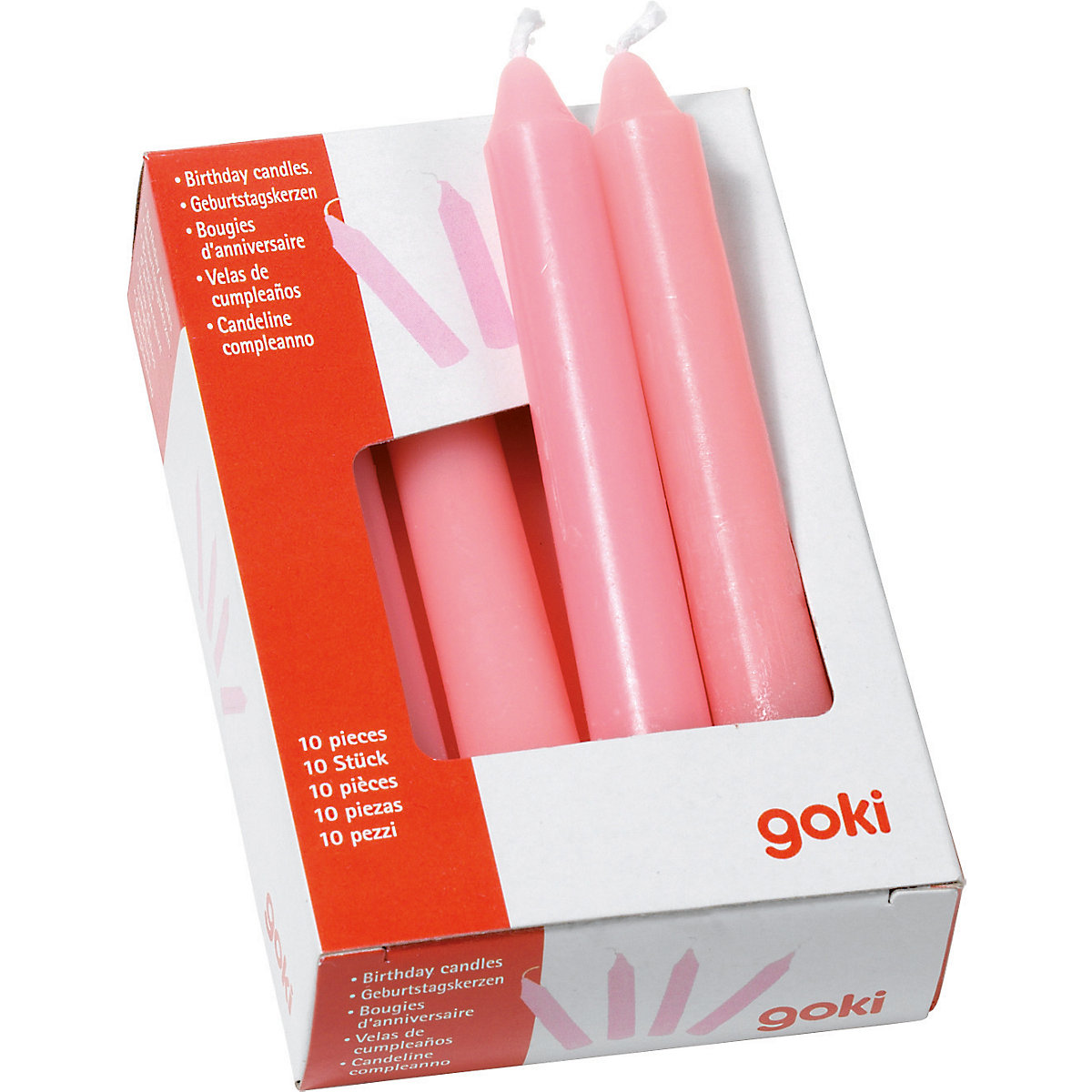 goki Geburtstagskerzen-Set rosa 10 Stück